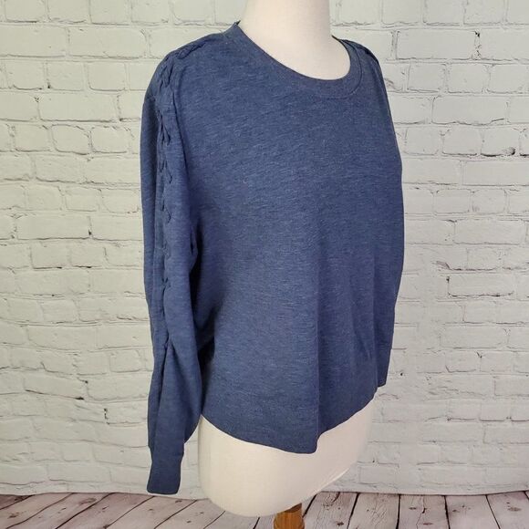 Victoria's Secret Braided Long Sleeve Top Blue L - Picture 3 of 7